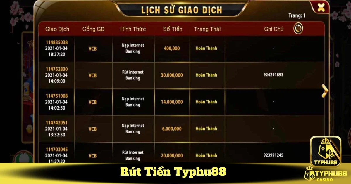 Rút Tiền Typhu88 - Quy Trình Thanh Toán Đơn Giản Và An Toàn 3 Lưu ý khi rút tiền Typhu88